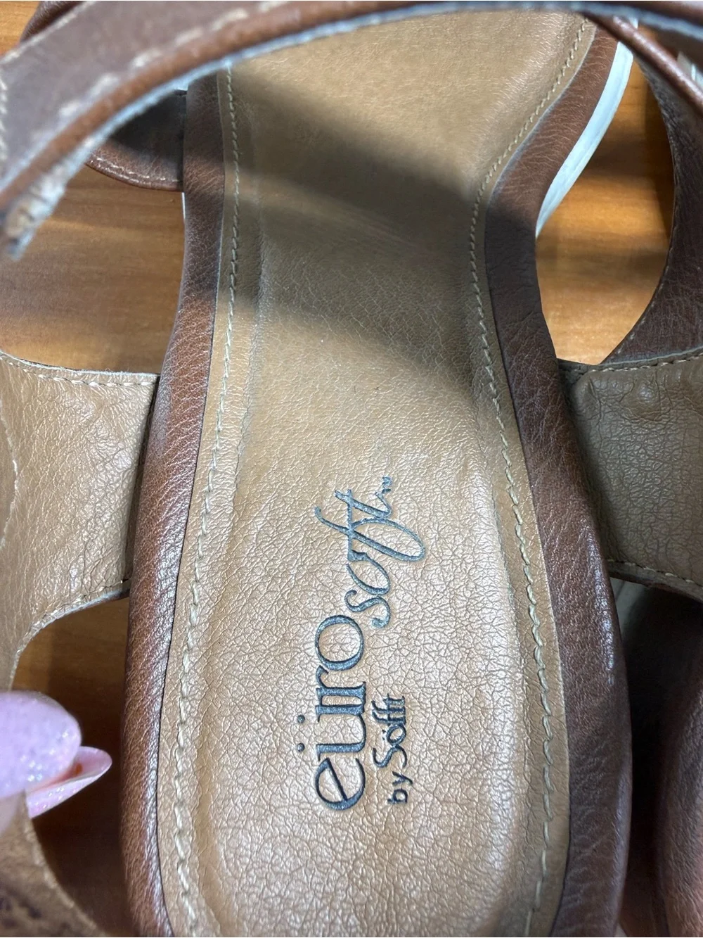 EuroSoft Joella Brown Comfort Sandal Slingback Strappy Ankle Strap Brown 8.5WIDE